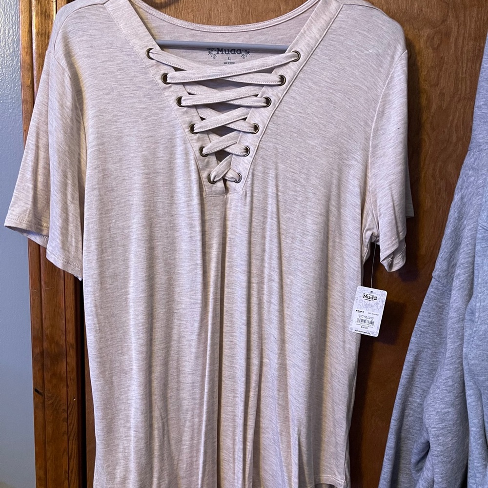 strappy v-neck shirt